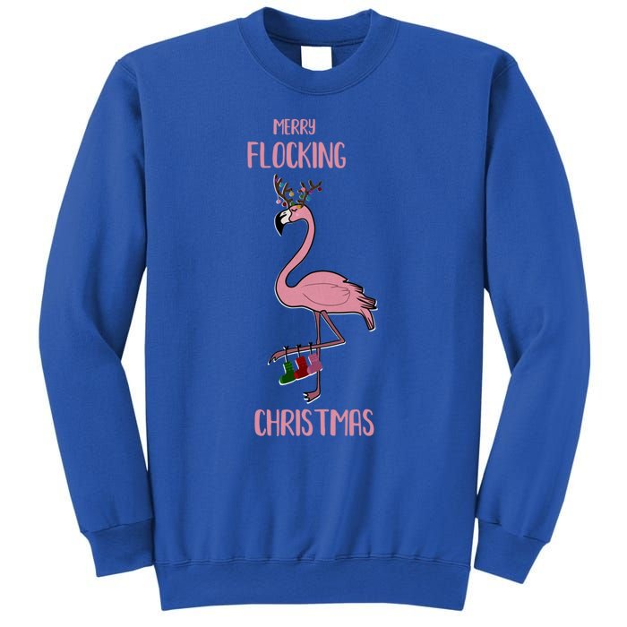 Funny Flamingo Merry Flocking Christmas Tropical Xmas Gift Sweatshirt