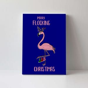 Funny Flamingo Merry Flocking Christmas Tropical Xmas Gift Canvas