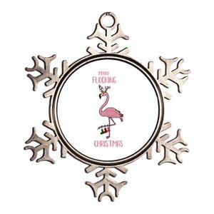 Funny Flamingo Merry Flocking Christmas Tropical Xmas Gift Metallic Star Ornament