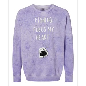 Fishing Fuels My Heart Colorblast Crewneck Sweatshirt