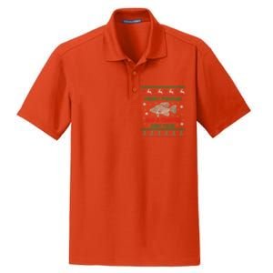 Funny Fisher Merry Fishmas And A Crappie New Year Cute Gift Dry Zone Grid Polo