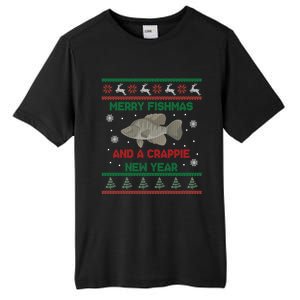 Funny Fisher Merry Fishmas And A Crappie New Year Cute Gift Tall Fusion ChromaSoft Performance T-Shirt