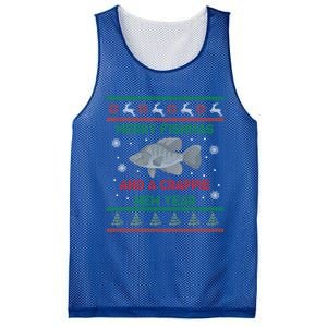 Funny Fisher Merry Fishmas And A Crappie New Year Cute Gift Mesh Reversible Basketball Jersey Tank