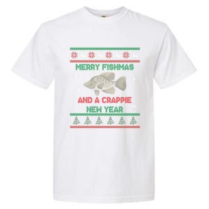 Funny Fisher Merry Fishmas And A Crappie New Year Cute Gift Garment-Dyed Heavyweight T-Shirt