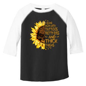 Funny Fbomb Mom With Tattoos Pretty Eyes And Thick Thighs Toddler Fine Jersey T-Shirt