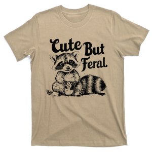 Feralsummer Funny Meme Cute But Feral Raccoon Vacation T-Shirt