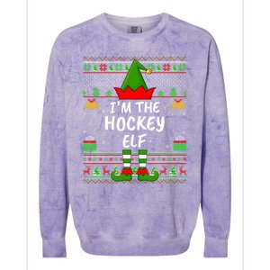 Funny Family Matching Ugly Im The Hockey Elf Christmas Great Gift Colorblast Crewneck Sweatshirt