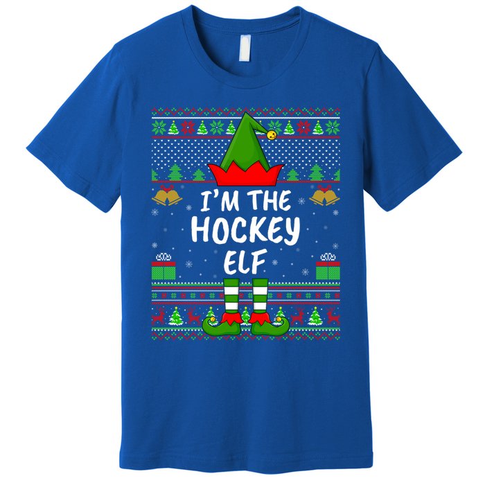 Funny Family Matching Ugly Im The Hockey Elf Christmas Great Gift Premium T-Shirt