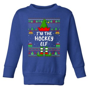 Funny Family Matching Ugly Im The Hockey Elf Christmas Great Gift Toddler Sweatshirt