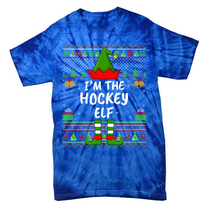 Funny Family Matching Ugly Im The Hockey Elf Christmas Great Gift Tie-Dye T-Shirt