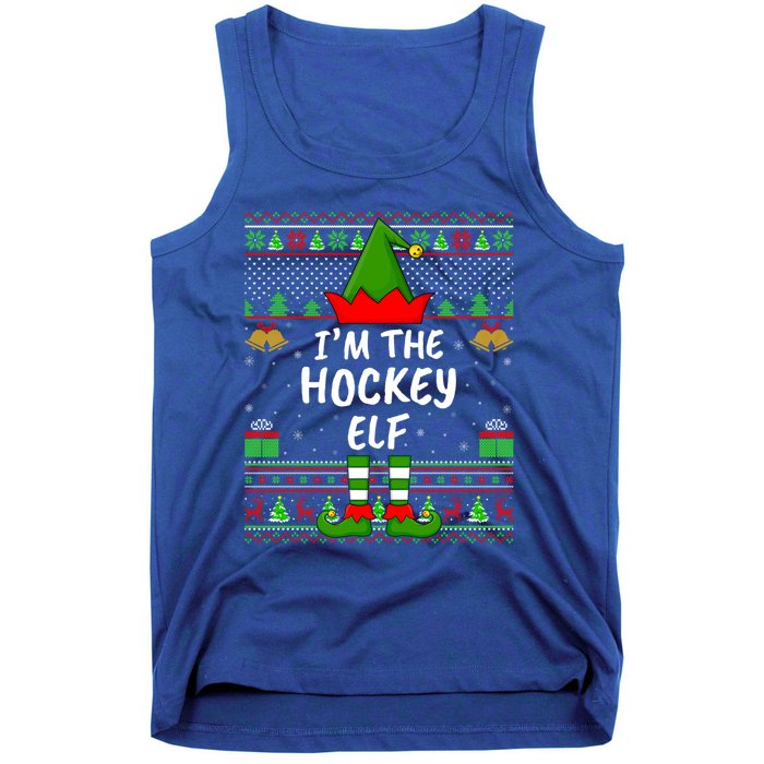 Funny Family Matching Ugly Im The Hockey Elf Christmas Great Gift Tank Top