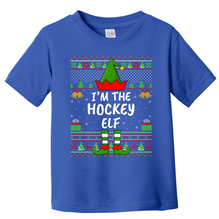 Funny Family Matching Ugly Im The Hockey Elf Christmas Great Gift Toddler T-Shirt