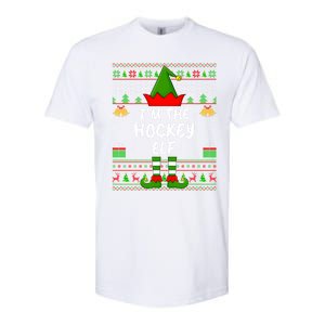 Funny Family Matching Ugly Im The Hockey Elf Christmas Great Gift Softstyle CVC T-Shirt