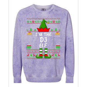 Funny Family Matching Ugly IM The Dj Elf Christmas Colorblast Crewneck Sweatshirt