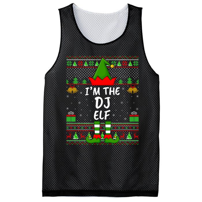 Funny Family Matching Ugly IM The Dj Elf Christmas Mesh Reversible Basketball Jersey Tank