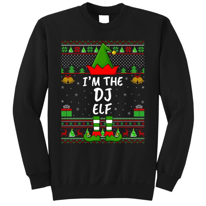 Funny Family Matching Ugly IM The Dj Elf Christmas Tall Sweatshirt