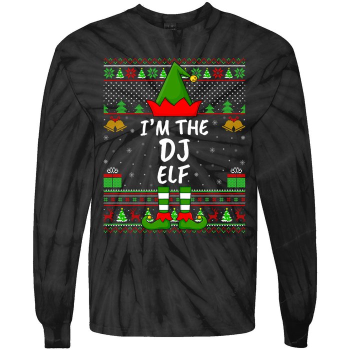 Funny Family Matching Ugly IM The Dj Elf Christmas Tie-Dye Long Sleeve Shirt