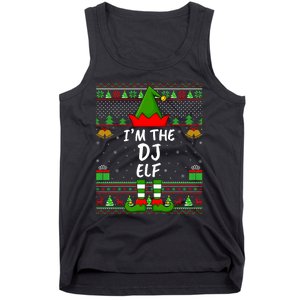 Funny Family Matching Ugly IM The Dj Elf Christmas Tank Top