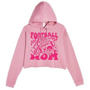 Funny Football Mom Baller Mom Football Game Day Mom Crop Fleece Hoodie