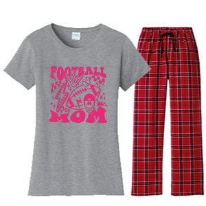 Funny Football Mom Baller Mom Football Game Day Mom Women's Flannel Pajama Set