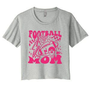 Funny Football Mom Baller Mom Football Game Day Mom Women's Crop Top Tee