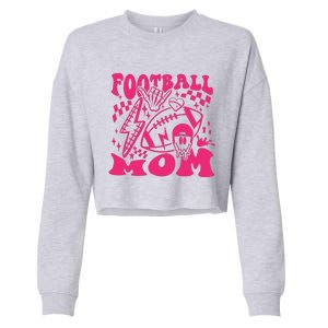 Funny Football Mom Baller Mom Football Game Day Mom Cropped Pullover Crew