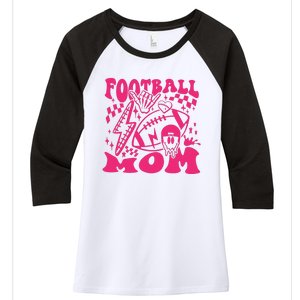 Funny Football Mom Baller Mom Football Game Day Mom Women's Tri-Blend 3/4-Sleeve Raglan Shirt