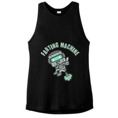 Funny Farting Machine Robot Ladies PosiCharge Tri-Blend Wicking Tank