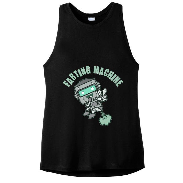 Funny Farting Machine Robot Ladies PosiCharge Tri-Blend Wicking Tank