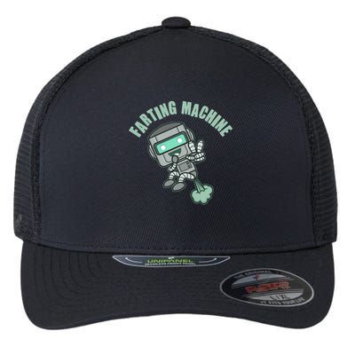 Funny Farting Machine Robot Flexfit Unipanel Trucker Cap