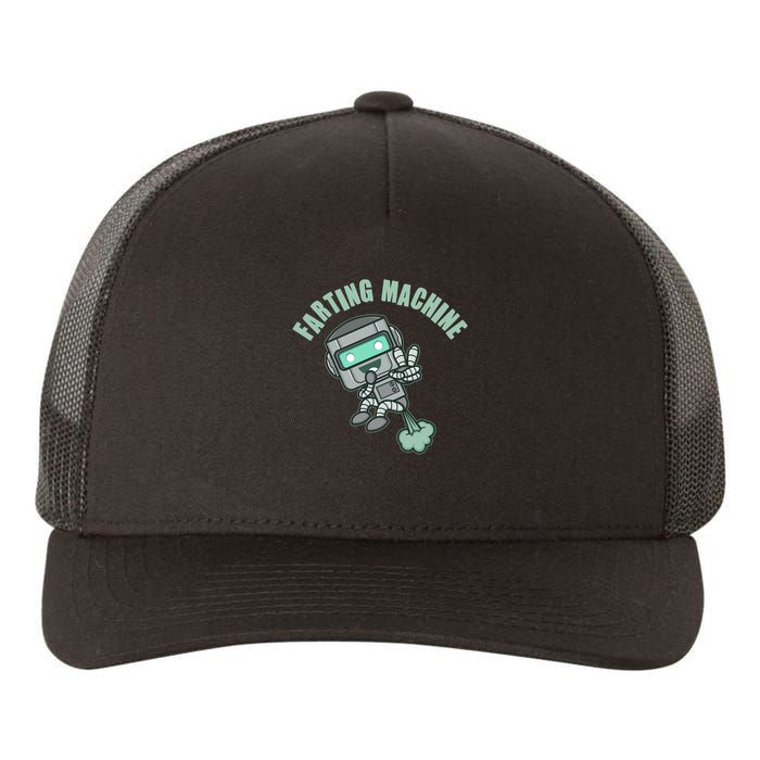 Funny Farting Machine Robot Yupoong Adult 5-Panel Trucker Hat