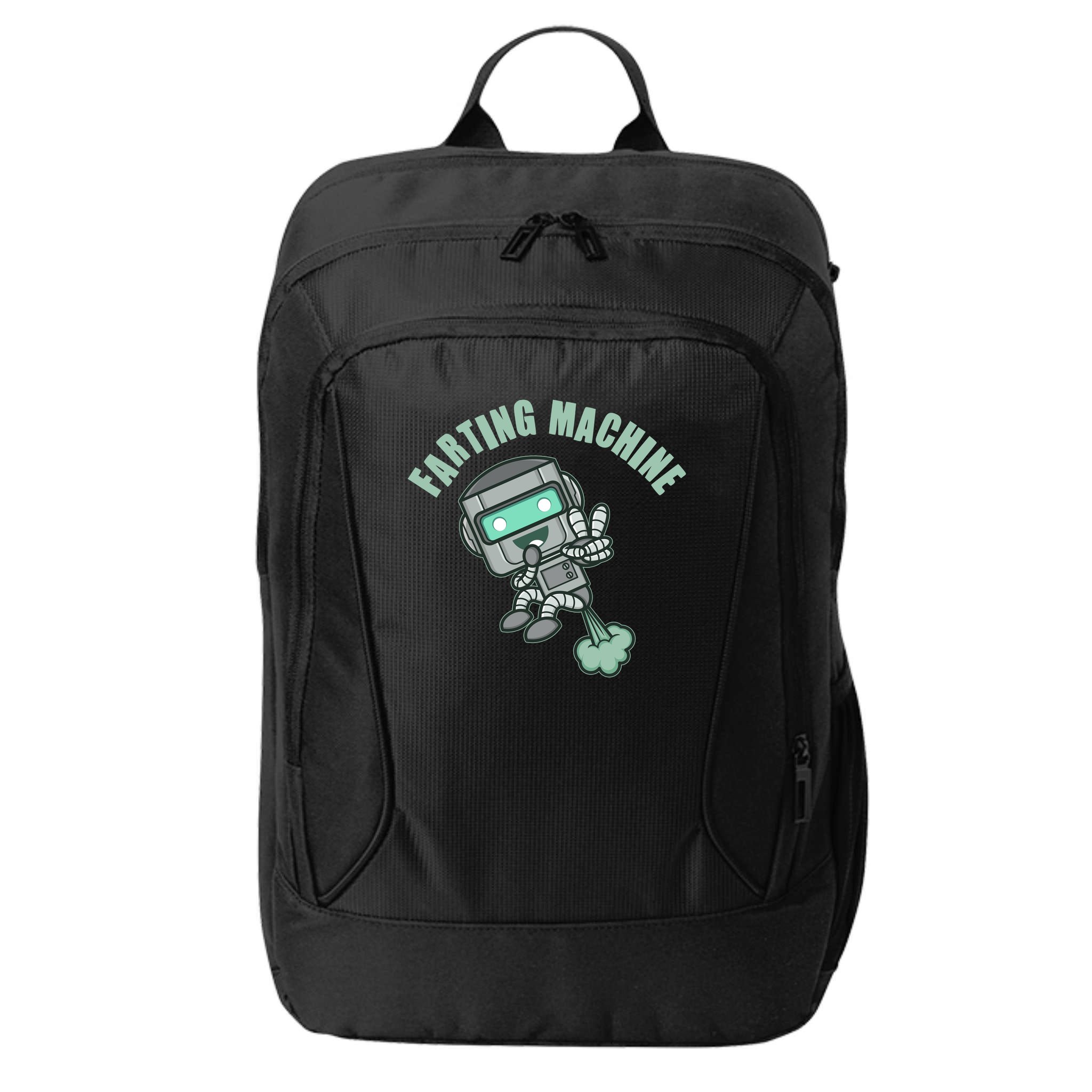 Funny Farting Machine Robot City Backpack