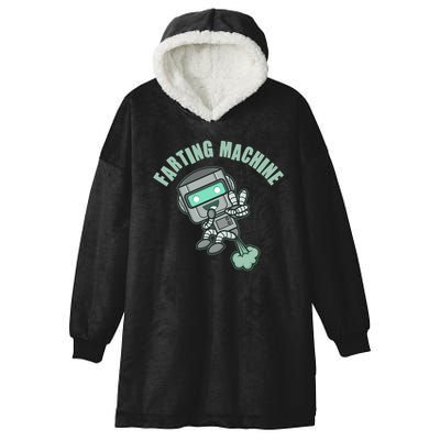 Funny Farting Machine Robot Hooded Wearable Blanket