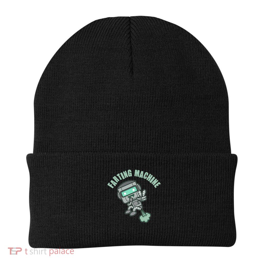 Funny Farting Machine Robot Knit Cap Winter Beanie
