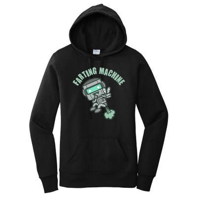 Funny Farting Machine Robot Women's Pullover Hoodie