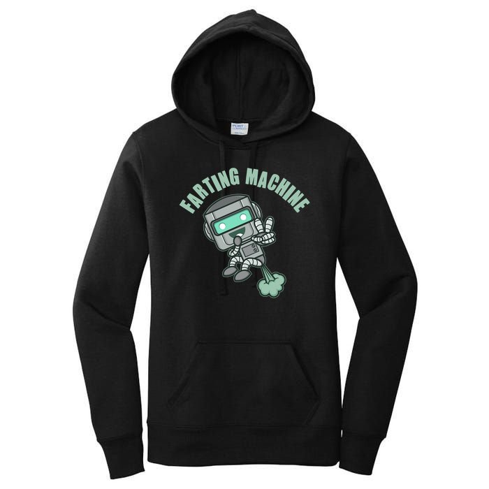 Funny Farting Machine Robot Women's Pullover Hoodie