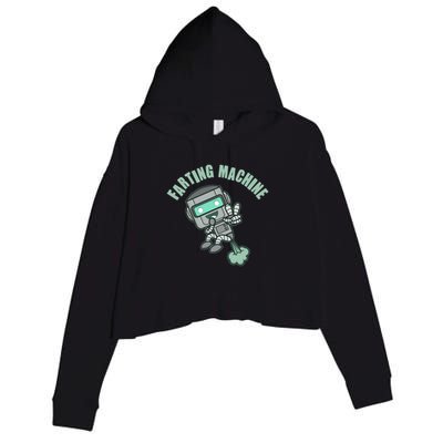Funny Farting Machine Robot Crop Fleece Hoodie