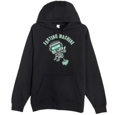 Funny Farting Machine Robot Premium Pullover Hoodie