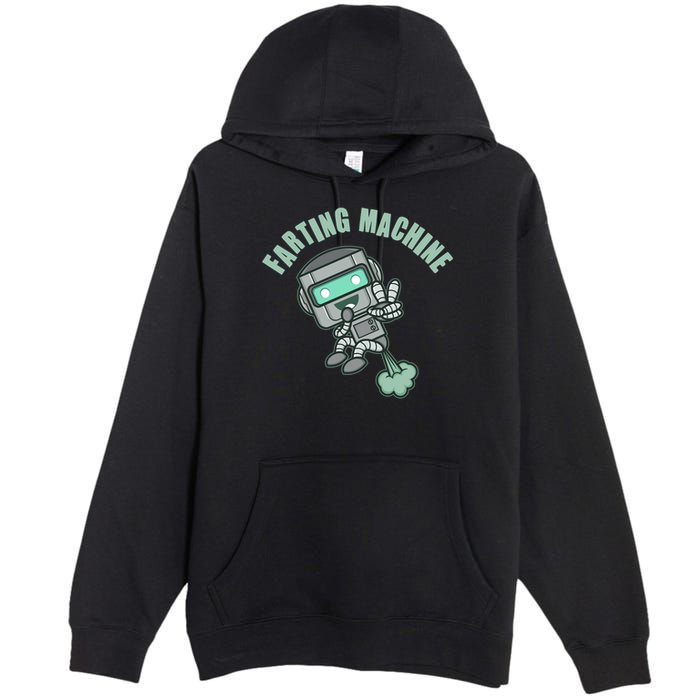 Funny Farting Machine Robot Premium Pullover Hoodie