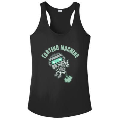 Funny Farting Machine Robot Ladies PosiCharge Competitor Racerback Tank