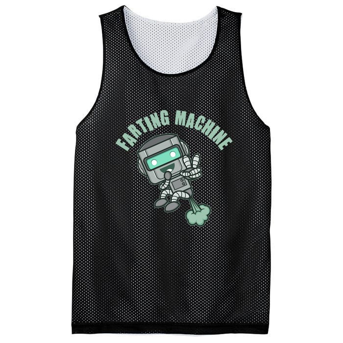 Funny Farting Machine Robot Mesh Reversible Basketball Jersey Tank