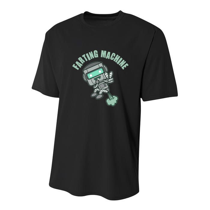 Funny Farting Machine Robot Youth Performance Sprint T-Shirt