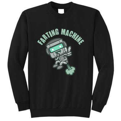 Funny Farting Machine Robot Tall Sweatshirt