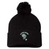 Funny Farting Machine Robot Pom Pom 12in Knit Beanie