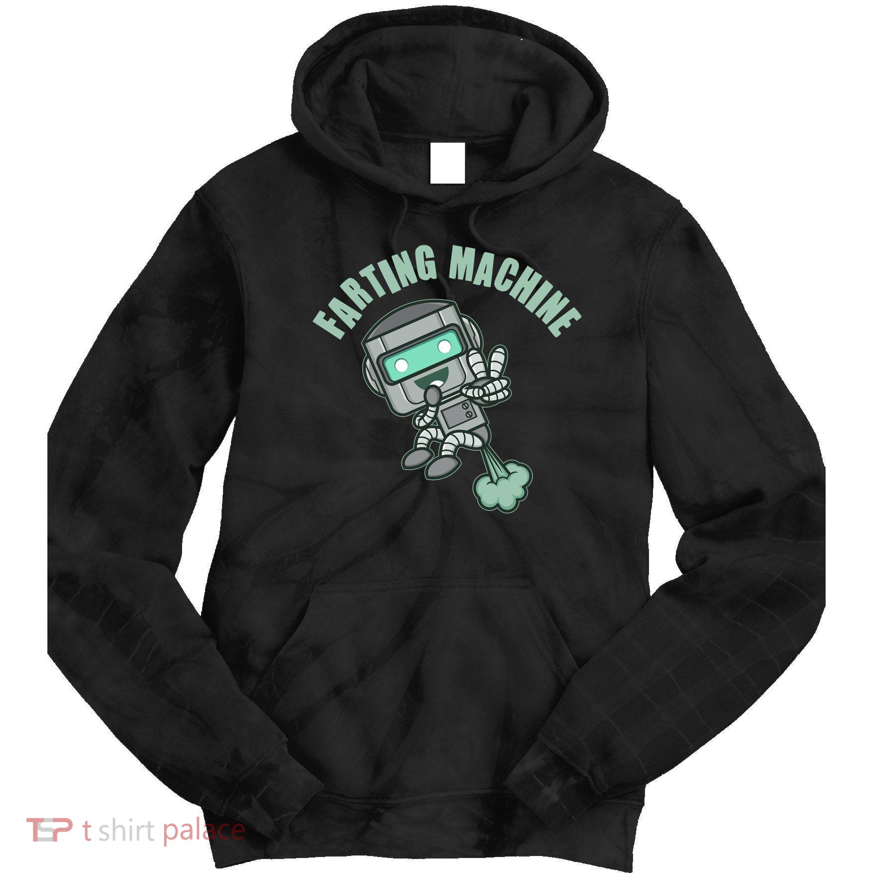 Funny Farting Machine Robot Tie Dye Hoodie