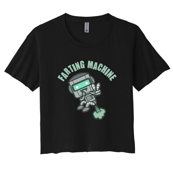 Funny Farting Machine Robot Crop Top
