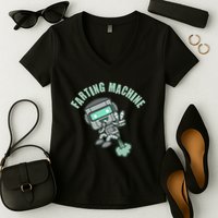 Funny Farting Machine Robot Women's V-Neck T-Shirt