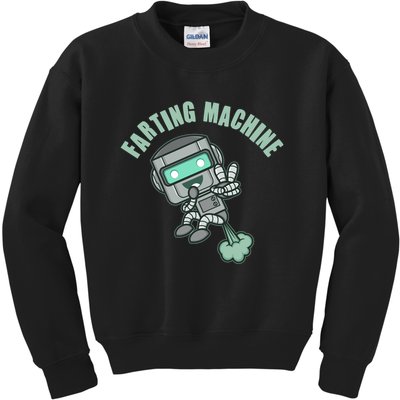 Funny Farting Machine Robot Kids Sweatshirt