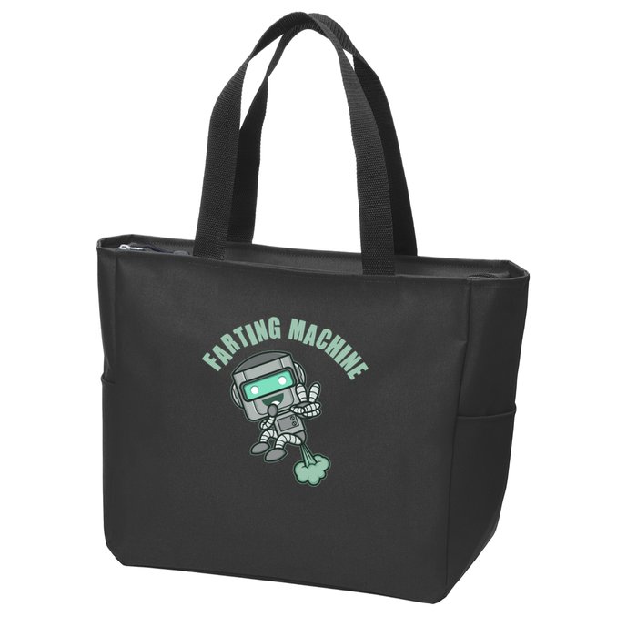 Funny Farting Machine Robot Zip Tote Bag