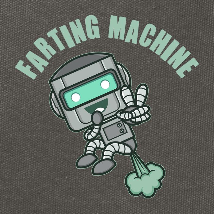 Funny Farting Machine Robot Cotton Canvas Backpack